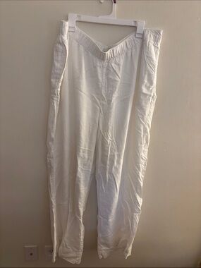Abercrombie & Fitch White Wide-Leg Pants